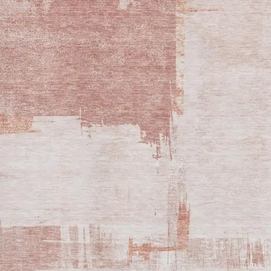 Blush And Ivory Abstract Washable Area Rug With UV Protection Photo 3