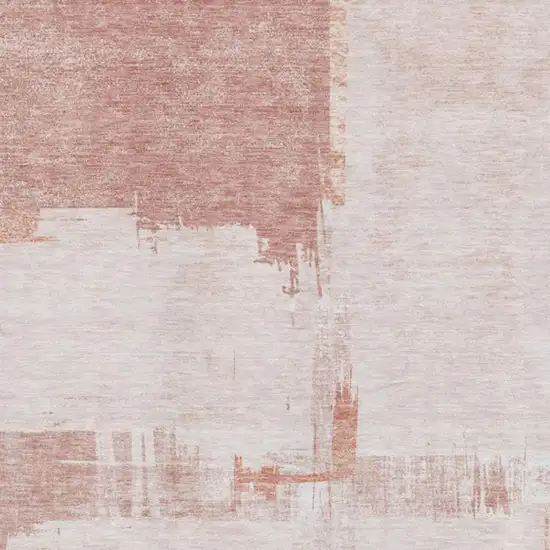 Blush And Ivory Abstract Washable Area Rug With UV Protection Photo 3