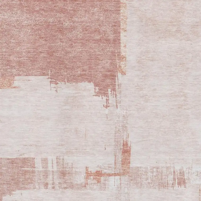 Blush And Ivory Abstract Washable Area Rug With UV Protection Photo 3