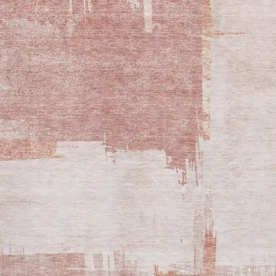 Blush And Ivory Abstract Washable Area Rug With UV Protection Photo 9