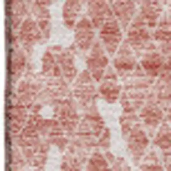 Blush And Ivory Abstract Washable Area Rug With UV Protection Photo 7