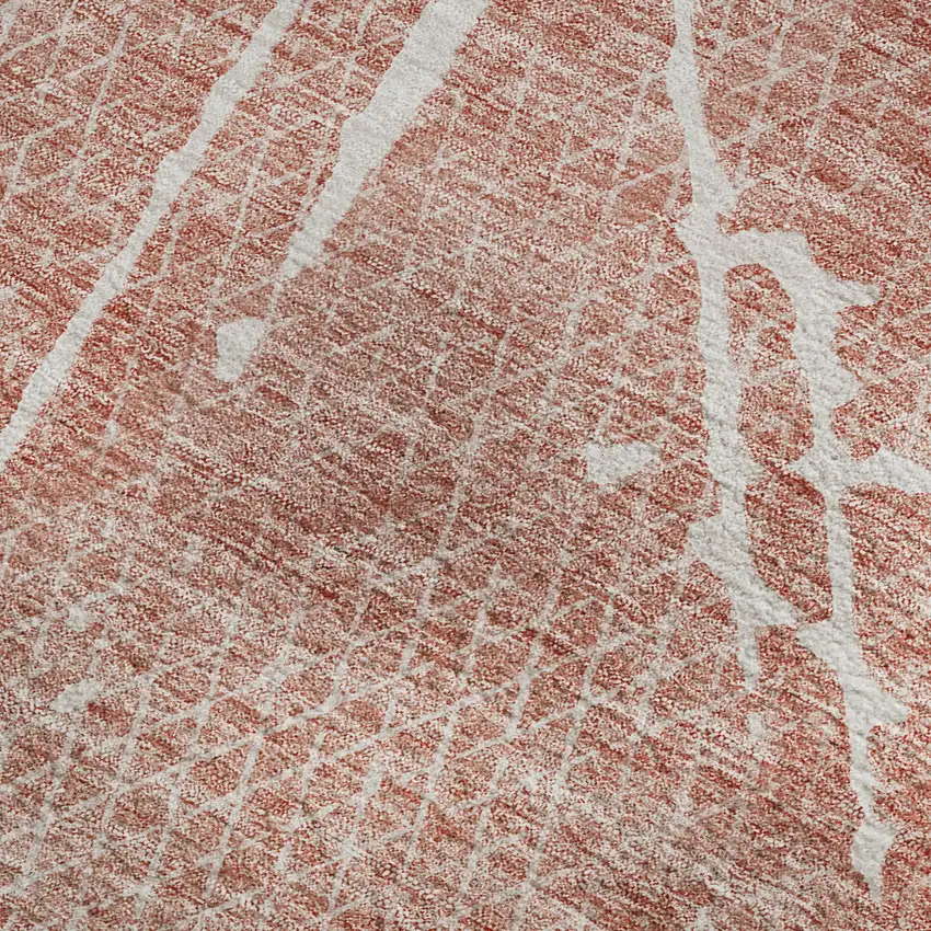 Blush And Ivory Abstract Washable Area Rug With UV Protection Photo 6