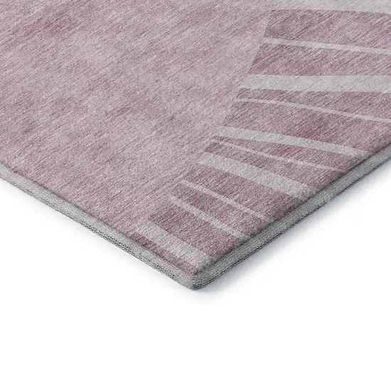 Blush And Ivory Abstract Washable Area Rug With UV Protection Photo 7