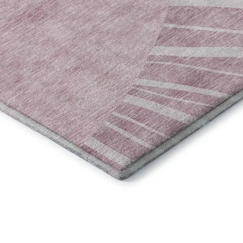 Blush And Ivory Abstract Washable Area Rug With UV Protection Photo 7