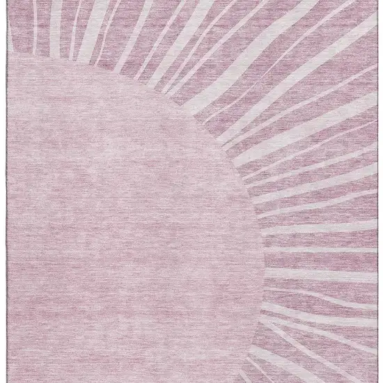 Blush And Ivory Abstract Washable Area Rug With UV Protection Photo 3