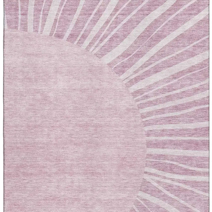 Blush And Ivory Abstract Washable Area Rug With UV Protection Photo 3