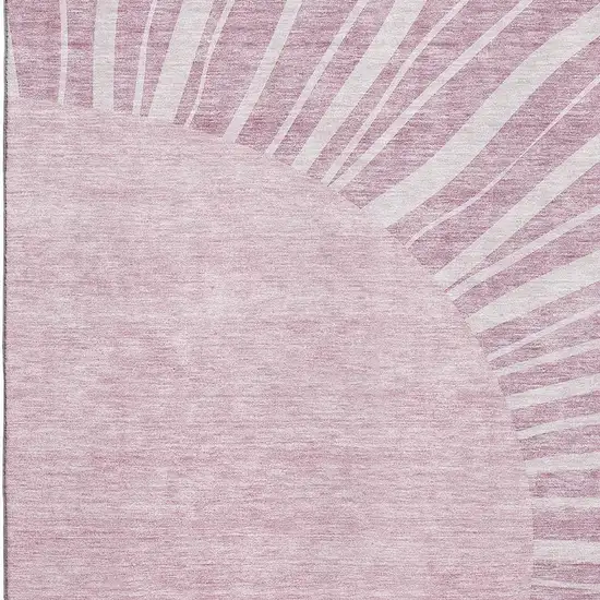 Blush And Ivory Abstract Washable Area Rug With UV Protection Photo 2
