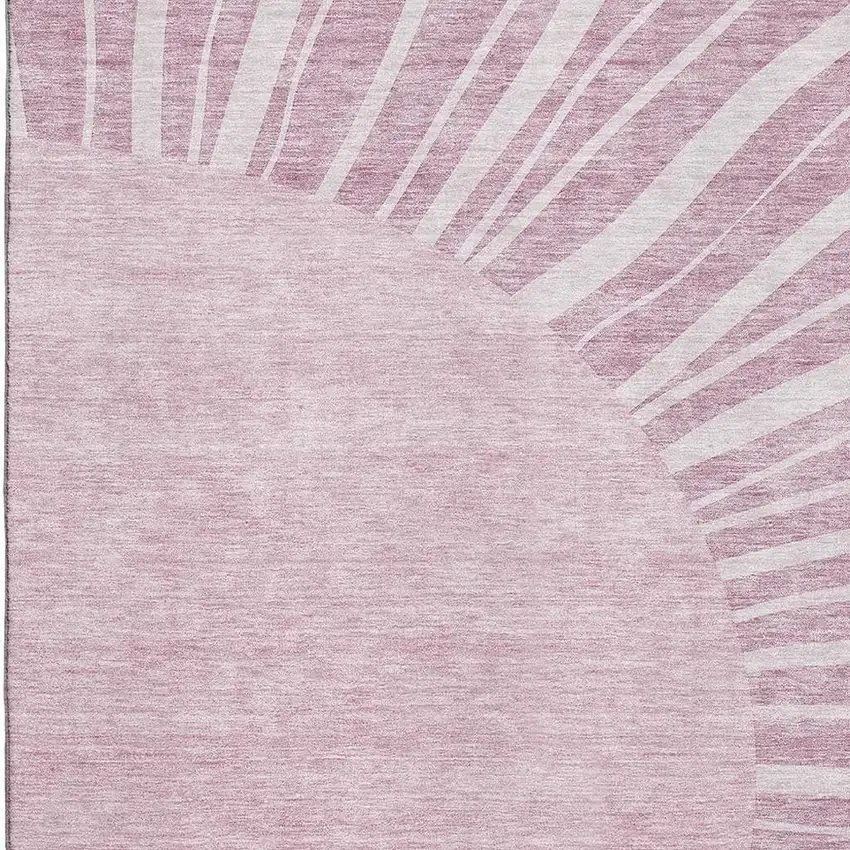 Blush And Ivory Abstract Washable Area Rug With UV Protection Photo 2