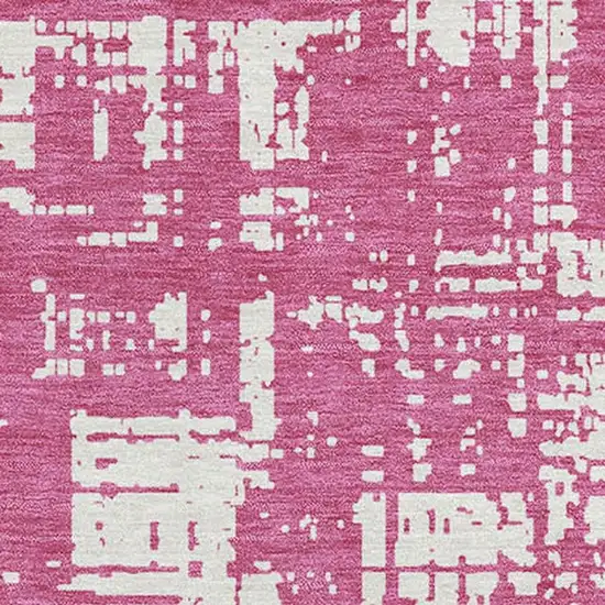 Blush And Ivory Abstract Washable Area Rug With UV Protection Photo 3