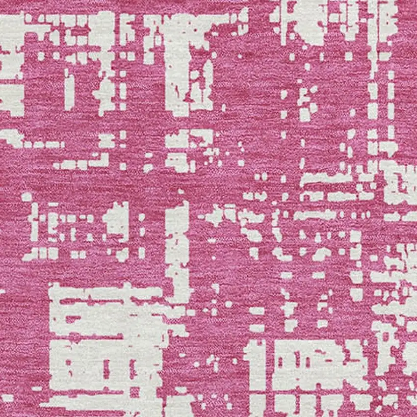 Blush And Ivory Abstract Washable Area Rug With UV Protection Photo 3