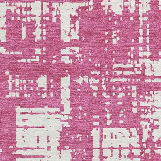 Blush And Ivory Abstract Washable Area Rug With UV Protection Photo 3