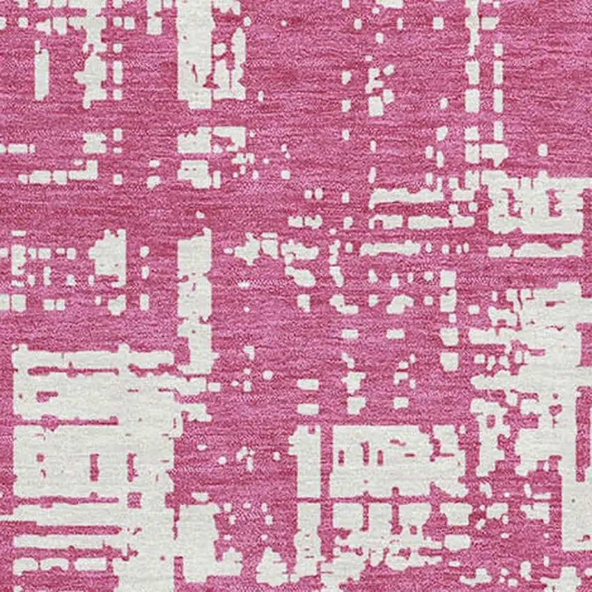 Blush And Ivory Abstract Washable Area Rug With UV Protection Photo 3