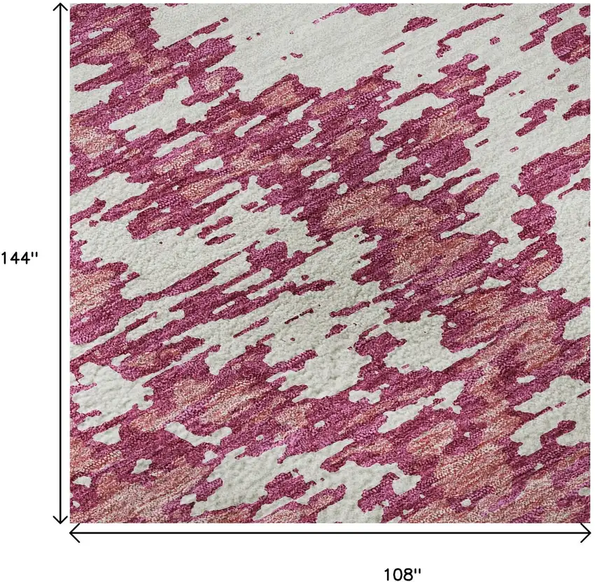 Blush And Ivory Abstract Washable Area Rug With UV Protection Photo 8
