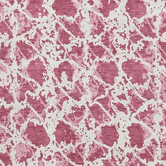 Blush And Ivory Abstract Washable Area Rug With UV Protection Photo 2