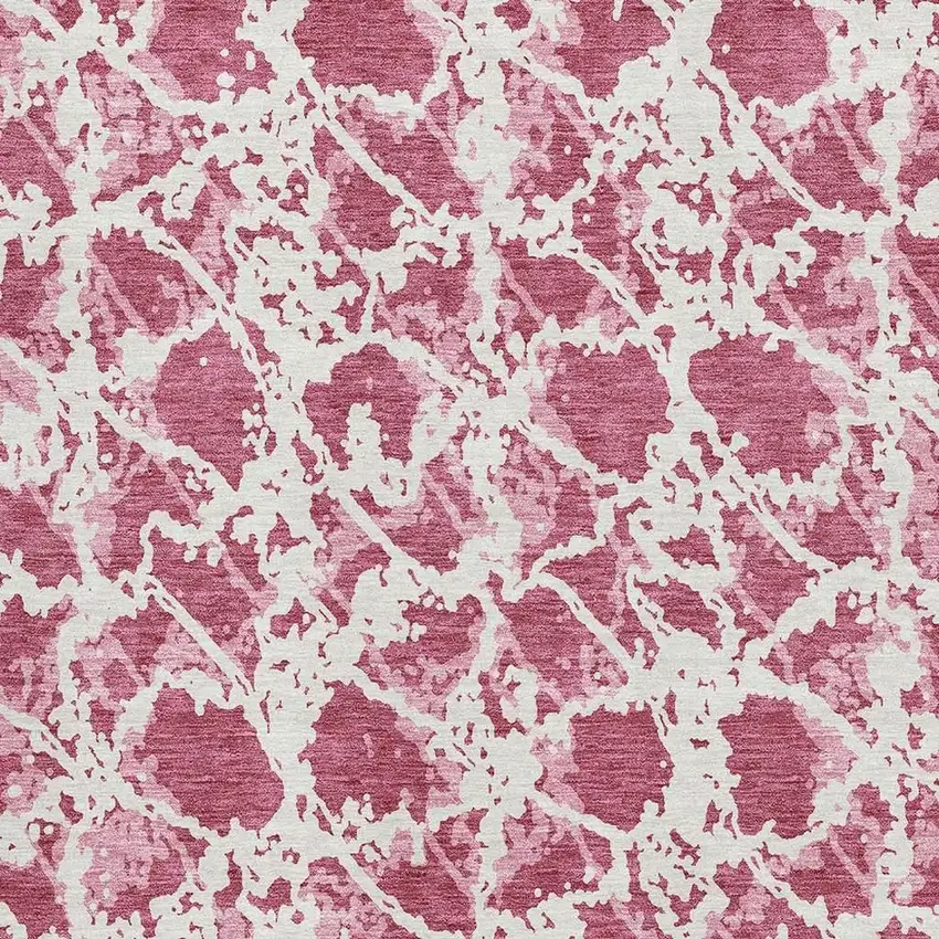 Blush And Ivory Abstract Washable Area Rug With UV Protection Photo 2