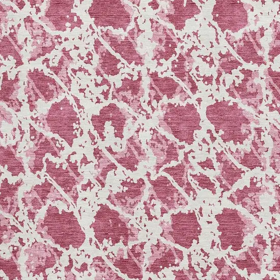 Blush And Ivory Abstract Washable Area Rug With UV Protection Photo 2