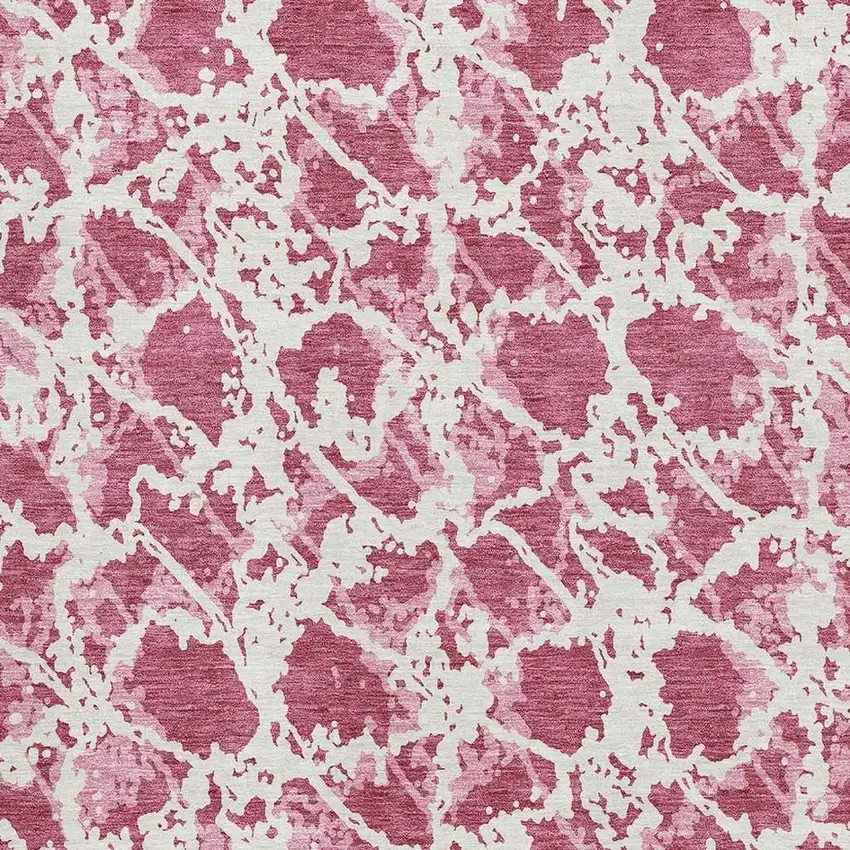 Blush And Ivory Abstract Washable Area Rug With UV Protection Photo 2