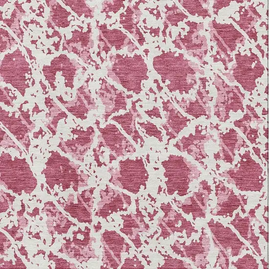 Blush And Ivory Abstract Washable Area Rug With UV Protection Photo 2