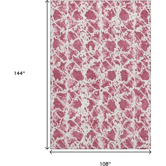Blush And Ivory Abstract Washable Area Rug With UV Protection Photo 9
