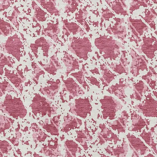 Blush And Ivory Abstract Washable Area Rug With UV Protection Photo 2