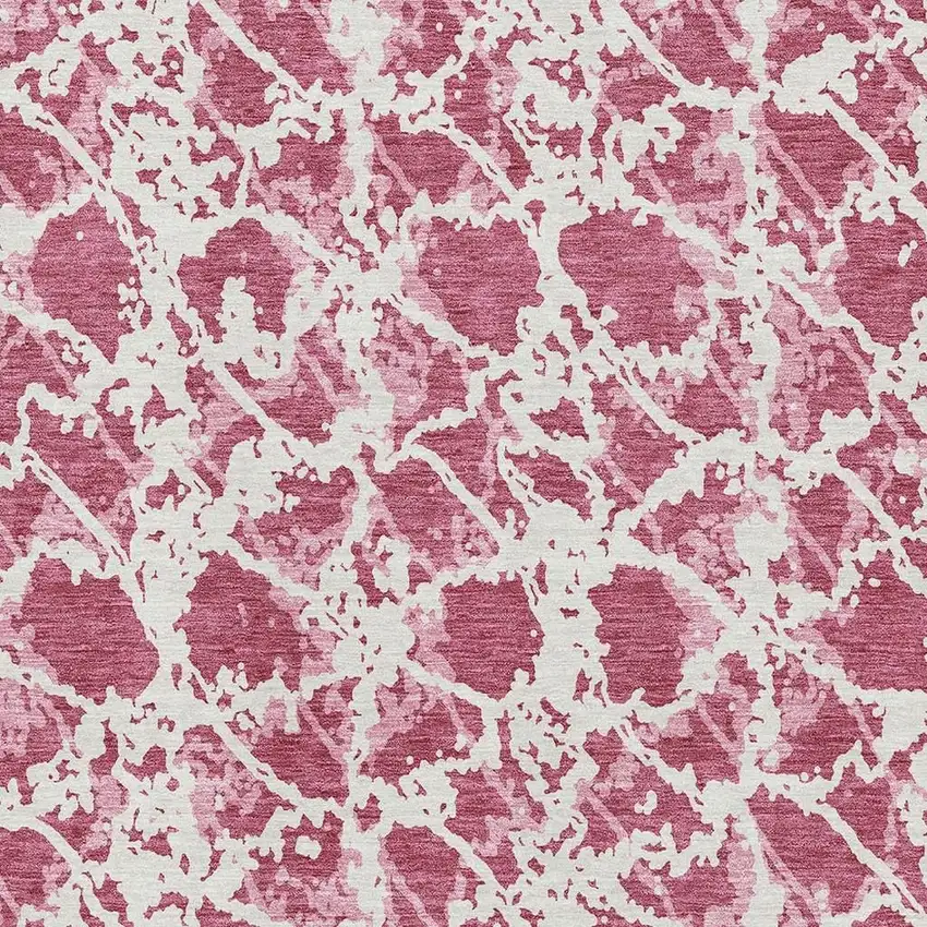 Blush And Ivory Abstract Washable Area Rug With UV Protection Photo 2