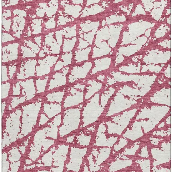 Blush And Ivory Abstract Washable Area Rug With UV Protection Photo 2