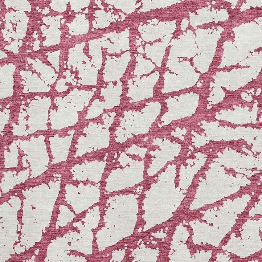 Blush And Ivory Abstract Washable Area Rug With UV Protection Photo 2