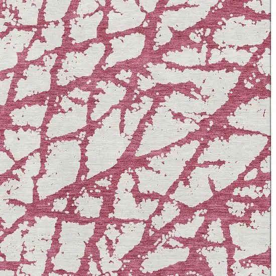Blush And Ivory Abstract Washable Area Rug With UV Protection Photo 2
