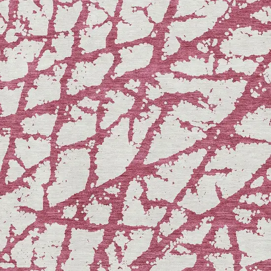 Blush And Ivory Abstract Washable Area Rug With UV Protection Photo 2