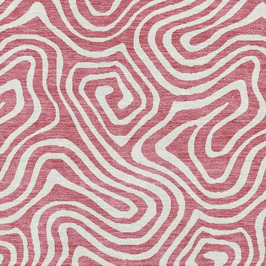 Blush And Ivory Abstract Washable Area Rug With UV Protection Photo 2