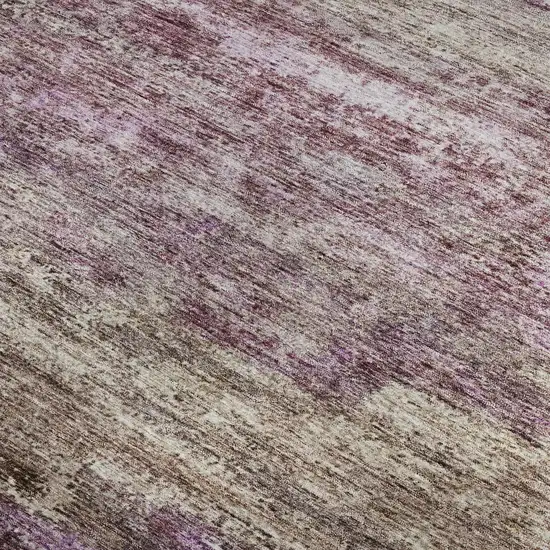 Blush And Ivory Abstract Washable Area Rug With UV Protection Photo 2