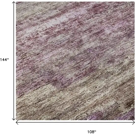 Blush And Ivory Abstract Washable Area Rug With UV Protection Photo 9
