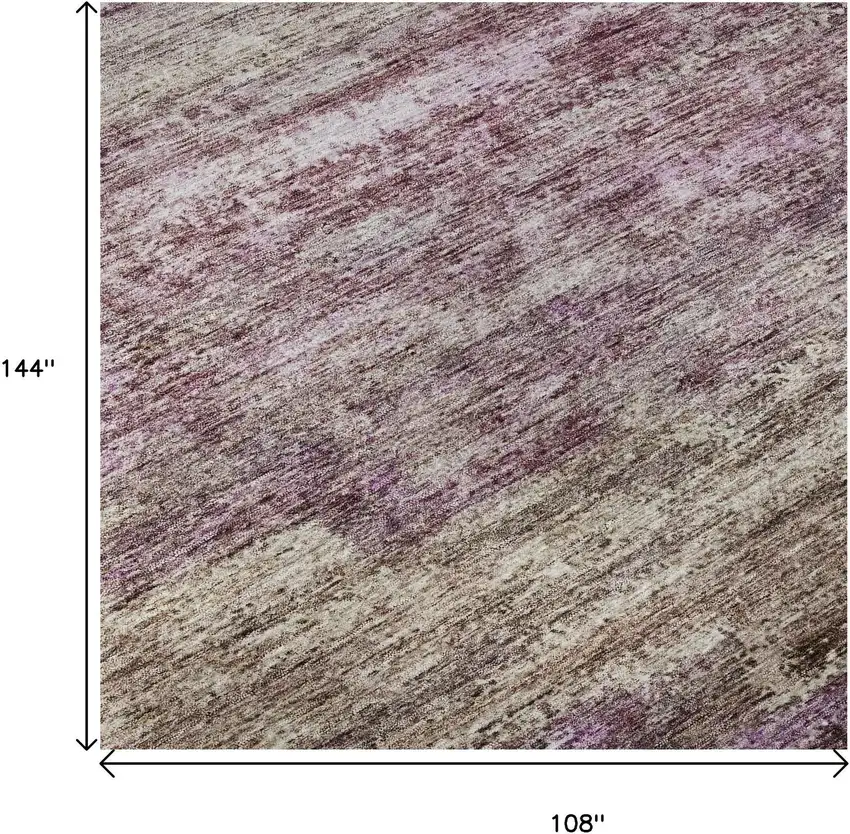 Blush And Ivory Abstract Washable Area Rug With UV Protection Photo 9