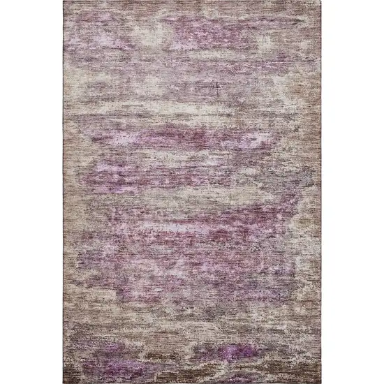Blush And Ivory Abstract Washable Area Rug With UV Protection Photo 4