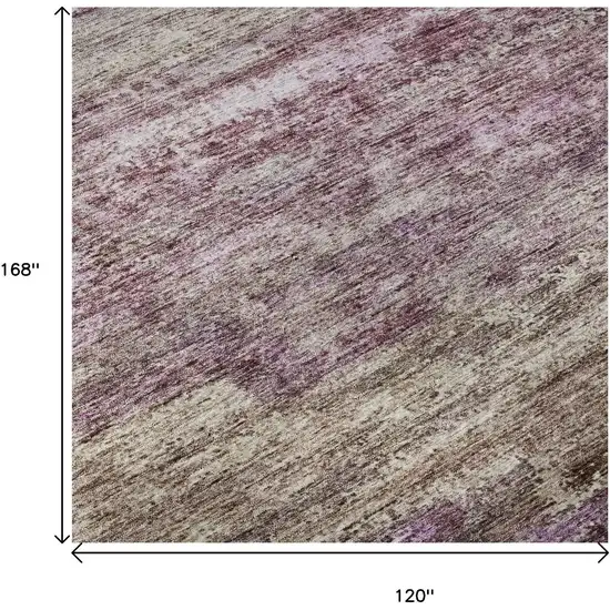 Blush And Ivory Abstract Washable Area Rug With UV Protection Photo 8