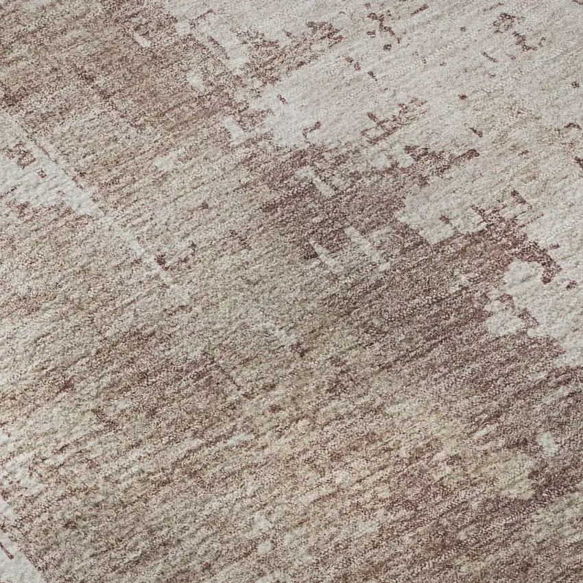 Blush And Ivory Abstract Washable Area Rug With UV Protection Photo 7