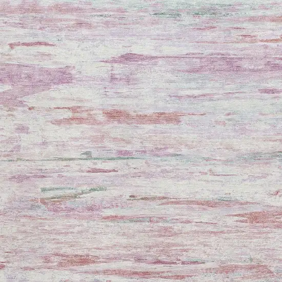 Blush And Ivory Abstract Washable Area Rug With UV Protection Photo 3