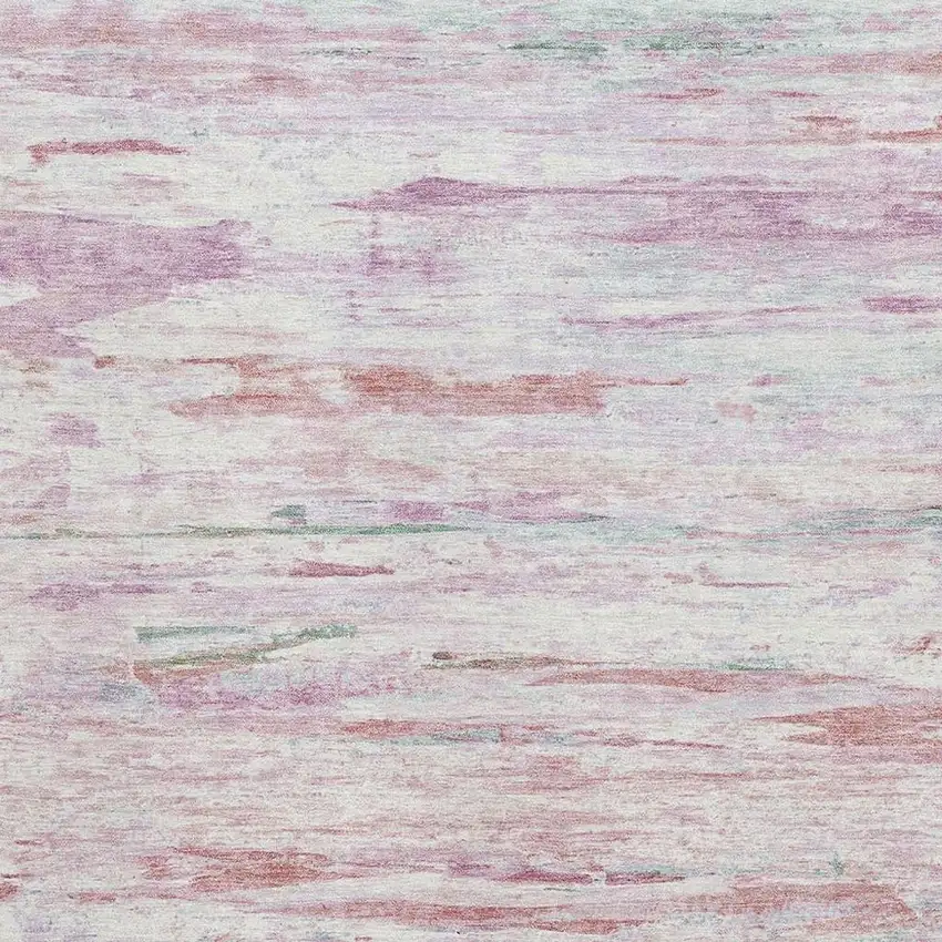 Blush And Ivory Abstract Washable Area Rug With UV Protection Photo 3