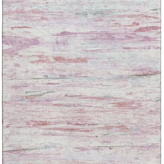 Blush And Ivory Abstract Washable Area Rug With UV Protection Photo 4