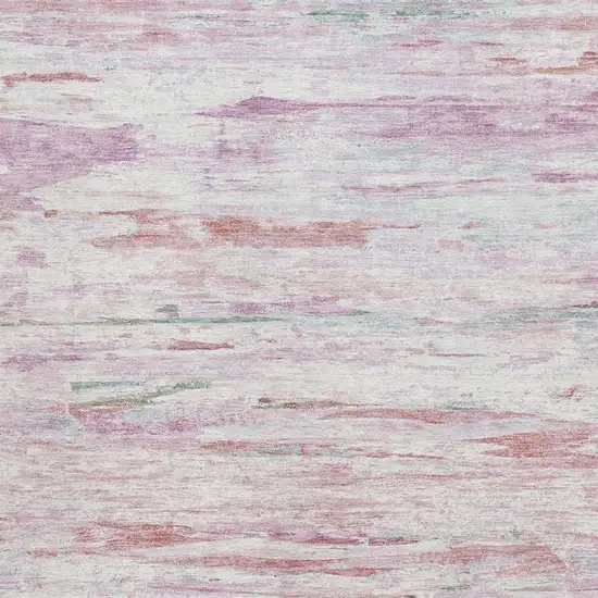 Blush And Ivory Abstract Washable Area Rug With UV Protection Photo 3