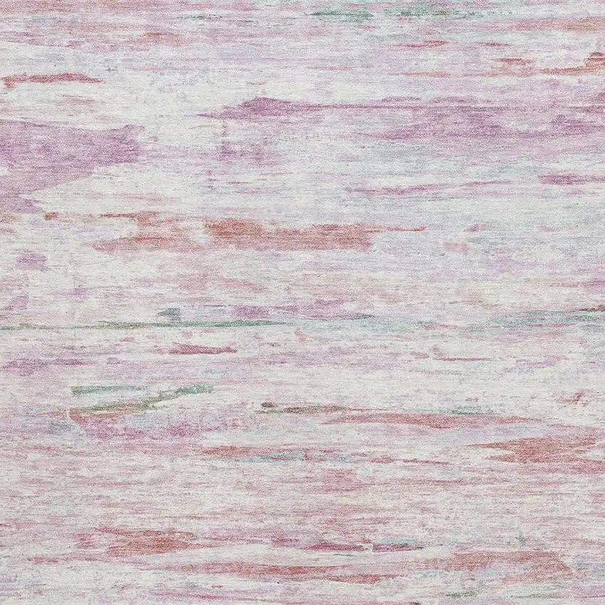 Blush And Ivory Abstract Washable Area Rug With UV Protection Photo 3