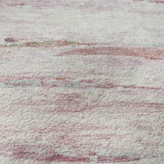Blush And Ivory Abstract Washable Area Rug With UV Protection Photo 9