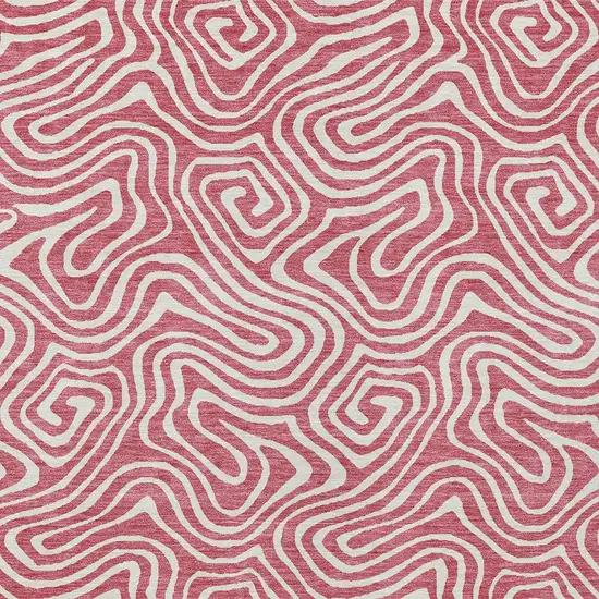 Blush And Ivory Abstract Washable Indoor Outdoor Area Rug Photo 7