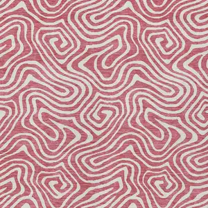 Photo of Blush And Ivory Abstract Washable Indoor Outdoor Area Rug