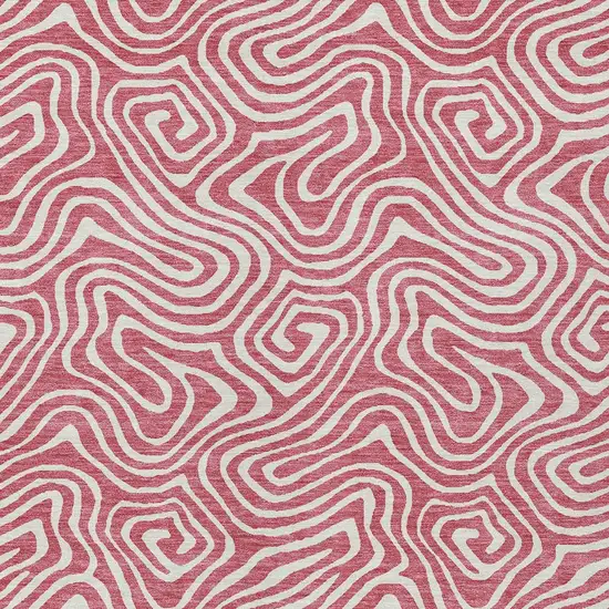 Blush And Ivory Abstract Washable Indoor Outdoor Area Rug Photo 7