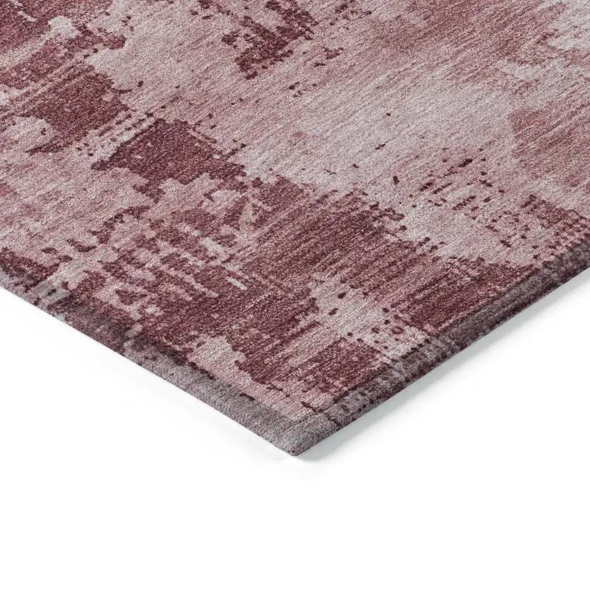 Blush And Ivory Abstract Washable Indoor Outdoor Area Rug Photo 4