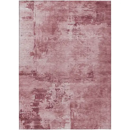 Blush And Ivory Abstract Washable Indoor Outdoor Area Rug Photo 2