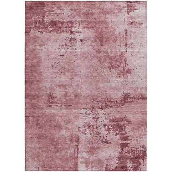 Blush And Ivory Abstract Washable Indoor Outdoor Area Rug Photo 6