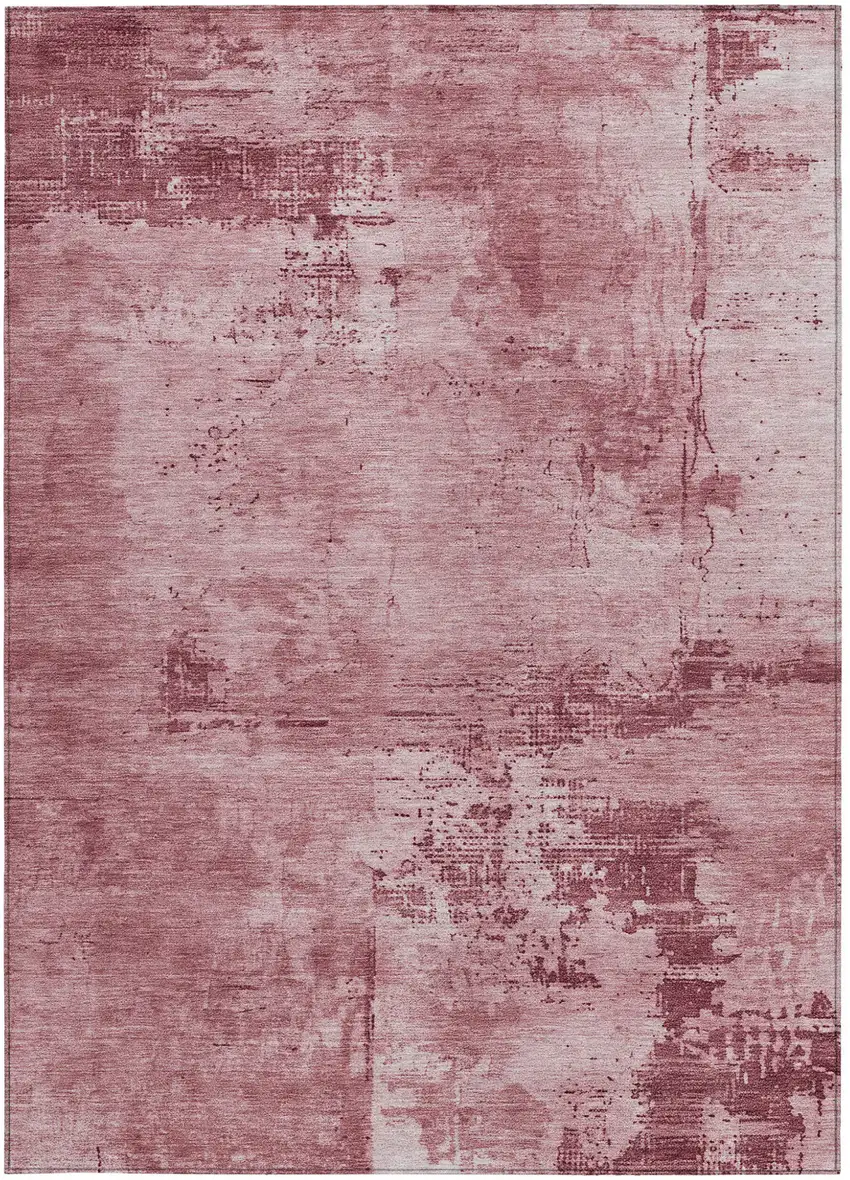 Blush And Ivory Abstract Washable Indoor Outdoor Area Rug Photo 6