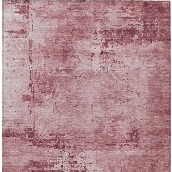 Blush And Ivory Abstract Washable Indoor Outdoor Area Rug Photo 6
